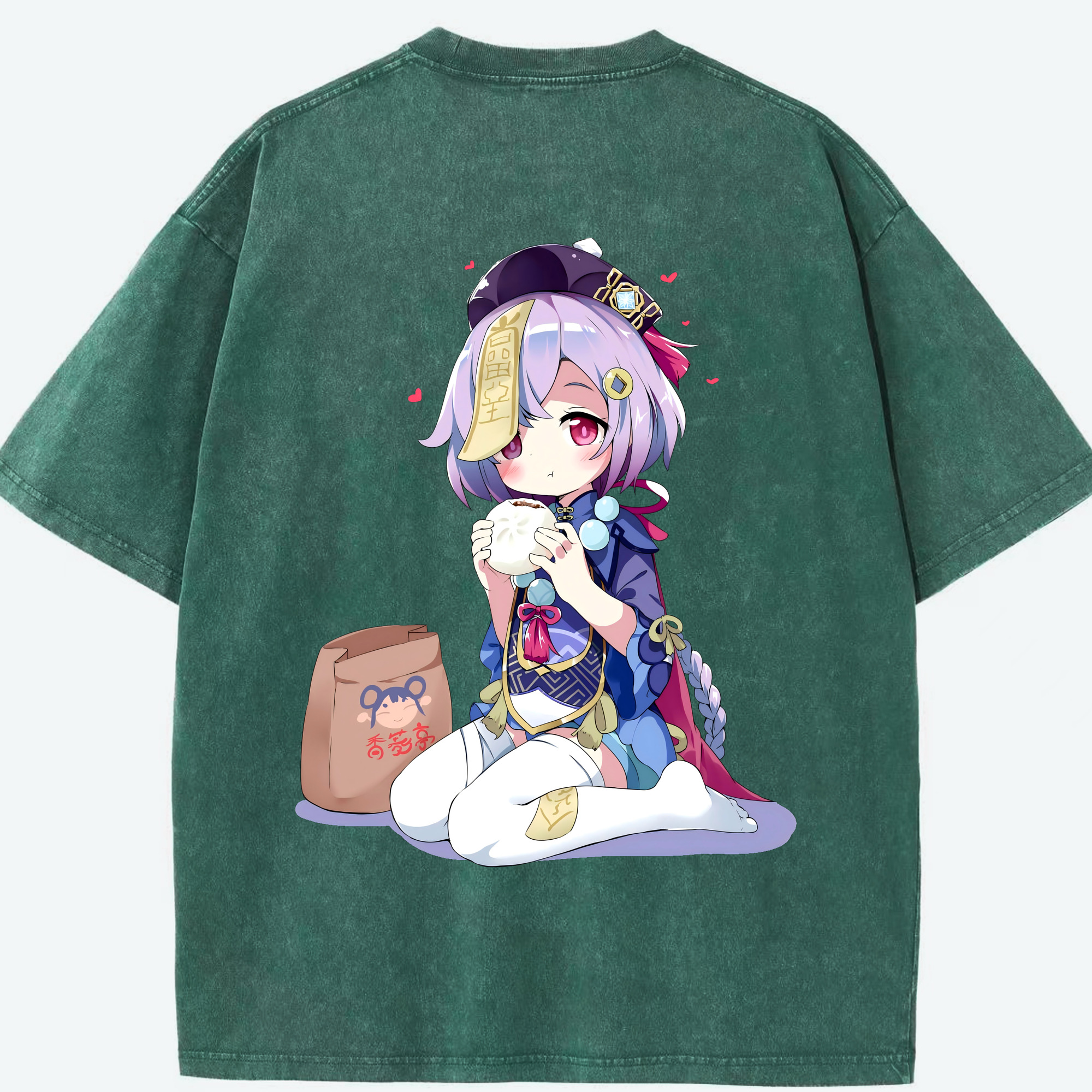 げんし神 七七 なな  genshin Nana 綿100% ヴィンテージ風 半袖Tシャツ（背面プリント）